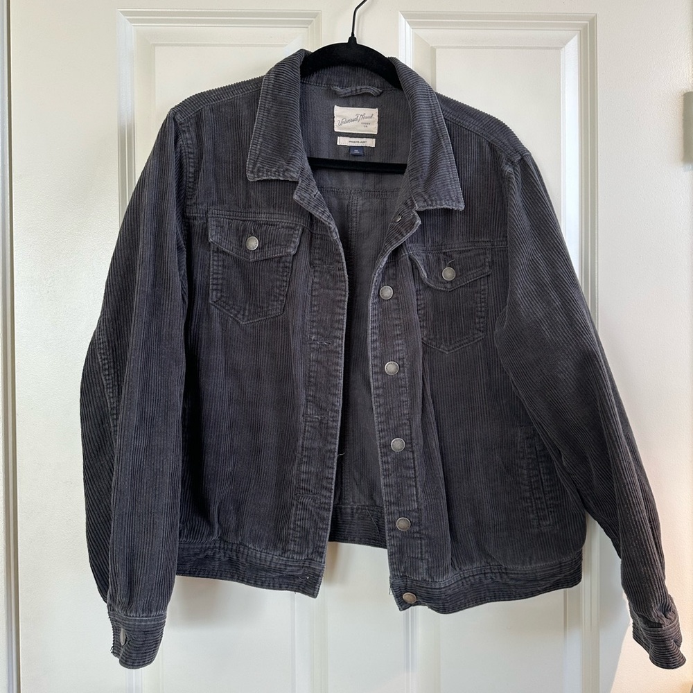Universal Thread Target corduroy trucker jacket grey xxl fits like XL